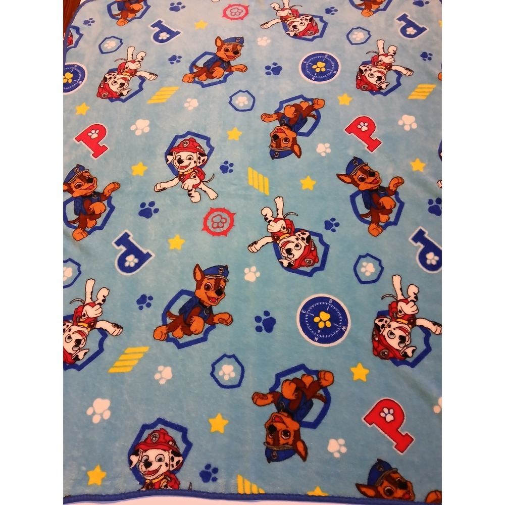PAW Patrol Chase Marshall Blue Fleece Throw Blanket Nickelodeon Kids Bedding